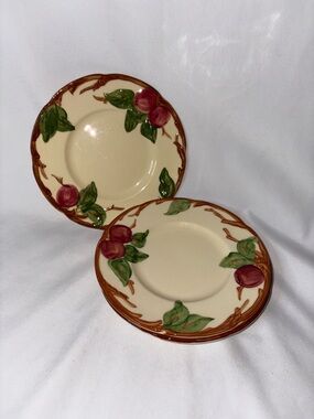 Franciscan Apple Set of 3 Saucer Plates 6.5” Vintage USA Hand Painted